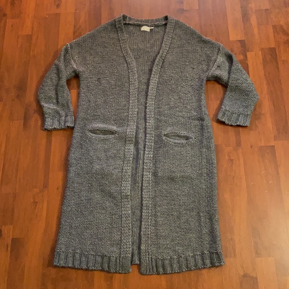 Peppercorn Wool & Alpaca blend long open cardigan